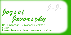 jozsef javorszky business card
