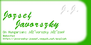 jozsef javorszky business card